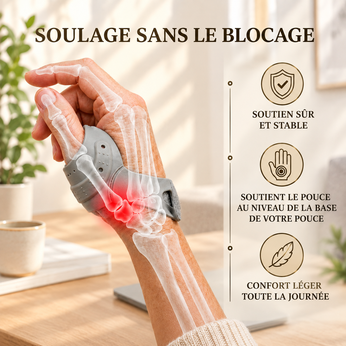 Attelle de pouce réglable