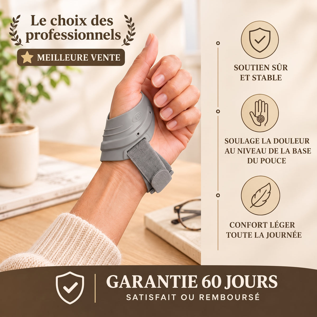 Attelle de pouce réglable